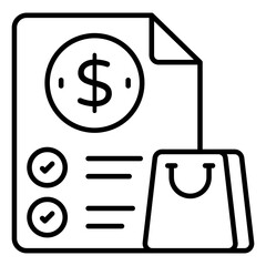 An icon design of shopping bill