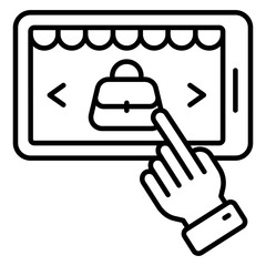 line design icon of buy purse online