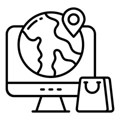 Perfect design icon of global shopping location