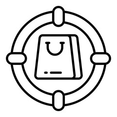 Shopping target icon, editable vector