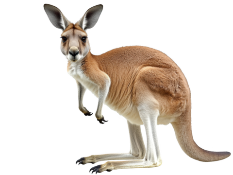 Kangaroo cutout on transparent background png format wildlife showcase australian environment high-quality image