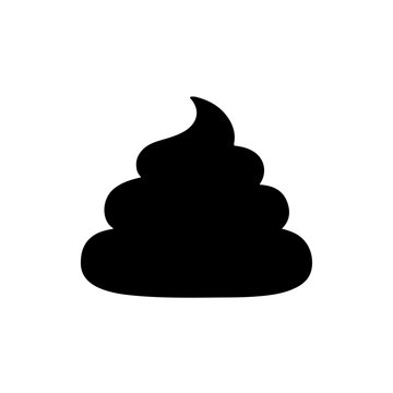 baby poo silhouette vector flat illustration on white background.