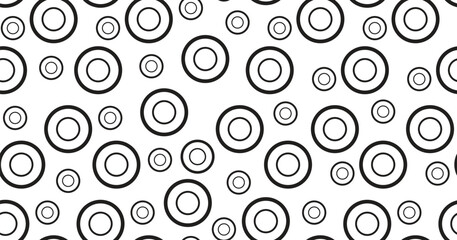 Seamless black and white concentric circle pattern with modern minimal design. Ideal for backgrounds, packaging, wallpapers, and abstract creative projects in digital and print design.