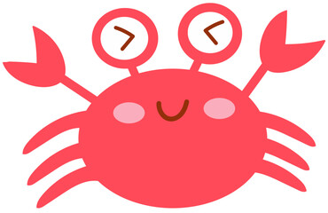 red crab on white background