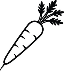 carrot,black and white,vegetable,food,simple illustration,minimalist,line art
