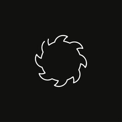 Obraz premium Sharp wheel icon logo flat vector design