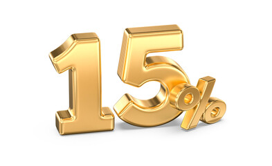 Fototapeta premium 15% Off Sale: Gold Discount Numbers for Marketing
