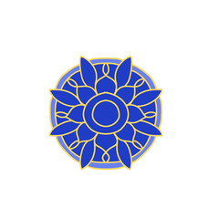 Blue gold Mandala logo design