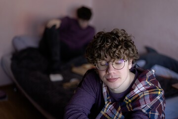 Cozy afternoon of relaxation with friends in a softly lit room