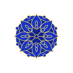 Blue gold Mandala logo design