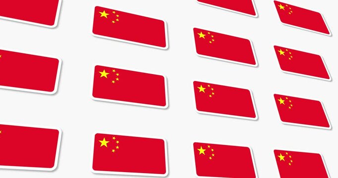 Flag of the Republic of China with rounded edges moving horizontally on a black and white background