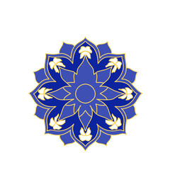 Blue gold Mandala logo design