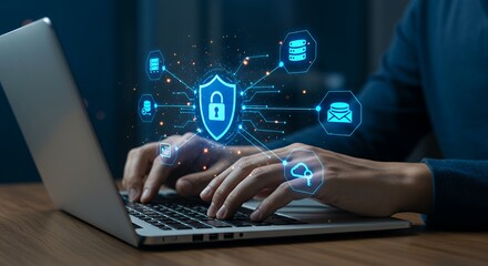 Cybersecurity Protection Data Privacy Digital Shield Secure Online Network Safety
