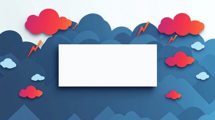 Colorful Clouds and Mountains Background for Creative Design Projects