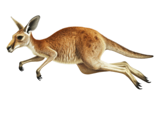 Kangaroo jumping australia animal cutout transparent background png image for creative projects