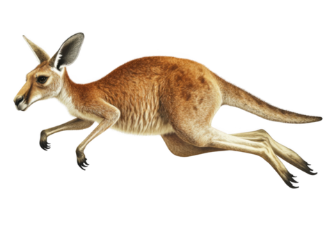 Kangaroo jumping australia animal cutout transparent background png image for creative projects