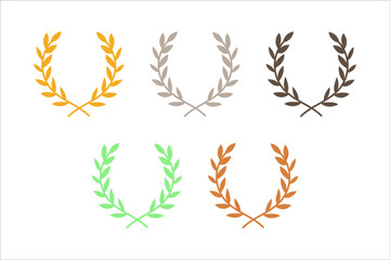 Ranking lease title icon. Award Winning Laurel Wreaths Set. Symbol of Achievement, Rank, and Success.