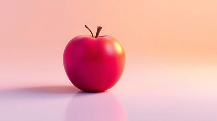 Vibrant magenta apple against gradient background with soft lighting effects