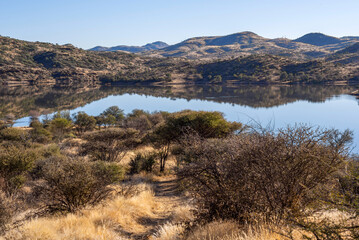 Lac dans le centre de la Namibie