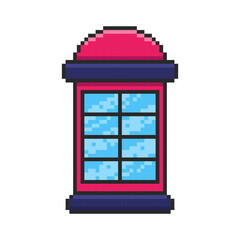 Obraz premium Pixel art Telephone Box game asset design