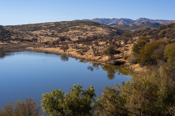 Lac dans le centre de la Namibie