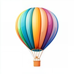 Naklejka premium Colorful Striped Hot Air Balloon Illustration
