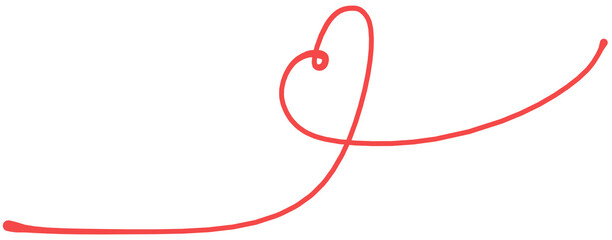 ハートの線のグラフィック素材イラスト