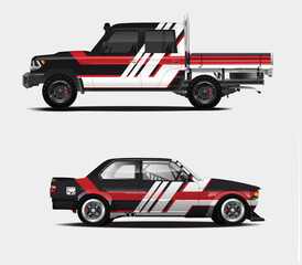 Custom Car Wraps Design for Pickup Truck and Sports Car
