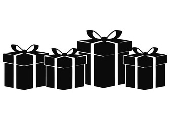 set of gift boxes with bows