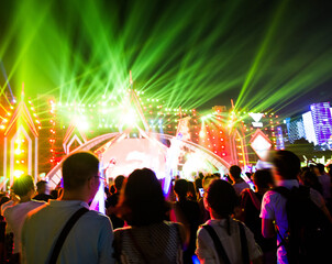Group of people are watching a rock concert