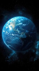 Pixelated Earth in Dark Space