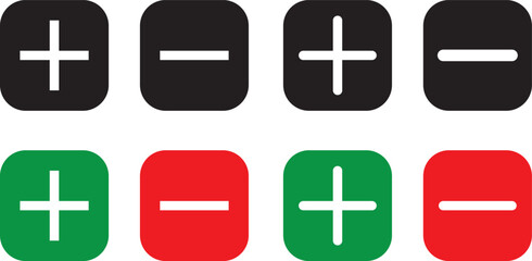 Obraz premium plus, minus icon red green vector design, plus minus icon vector symbol illustration. 