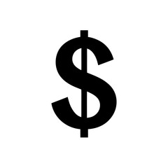 Dollar Sign Icon Vector in Flat and Clean Isolated Look