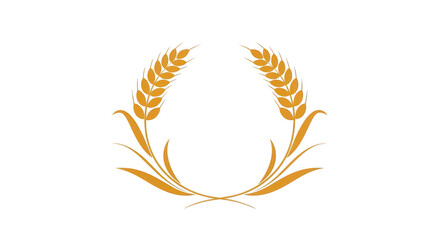 Naklejka premium Golden Wheat Wreath Design Element