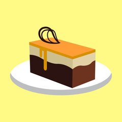 Food vector, clip art, and symbol. Flat design of cake concept and simple design