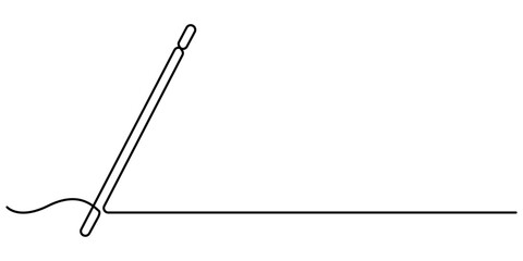 Magic stick continuous one line drawing. Line art Magic Wand, Magic wand linear drawn illustration continuous icon. Magic staff black one line vector icon, continuous line drawing of magic wand with. 