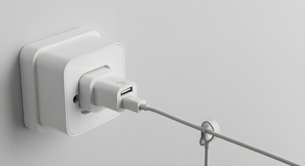 Electrical outlet on wall.