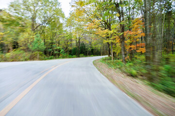 Empty road in motion blur
