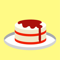Food vector, clip art, and symbol. Flat design of cake concept and simple design