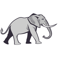 Fototapeta premium Majestic Elephant Cartoon Vector – Wildlife Animal Graphic Design for Logo and Branding