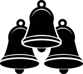 Three Bells Silhouette Vector Icon