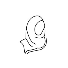outline illustration of a woman's hijab
