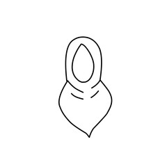 outline illustration of a woman's hijab