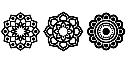 Decorative vector floral cogwheel pattern design with Celtic snowflake elements