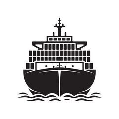 Obraz premium Front View of a Container Ship Delivering Cargo on the Ocean A Symbol of Global Trade and Maritime Transport