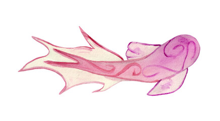 Watercolor Koi carp fish isolated on white background. Watercolor design element.