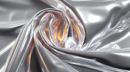Silver Iridescent Plastic Film Texture
