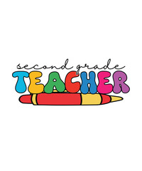 Retro Back To School T-shirt Design Second Grade Teacher
