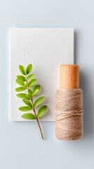 Simple Elegant Card Mockup with Twine and Greenery