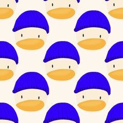 seamless pattern with funny duck